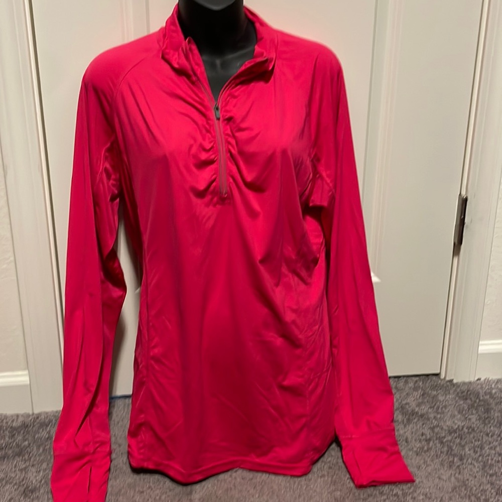 Zip 1/4  front Nylon and Spandex sweatshirt/athletic running jacket